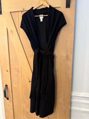 H&M Black Sleeveless belted coat.  size small (runs big)